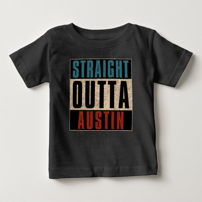 Camiseta Para Bebê Hetero Outta Austin Texas TX EUA (Frente)