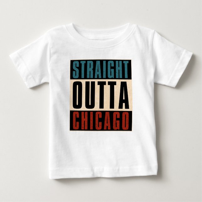 Camiseta Para Bebê Hetero Outta Chicago Illinois IL EUA (Frente)