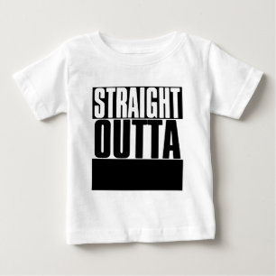 CAMISETA PARA BEBÊ HETERO OUTTA DO "COSTUME SEU TEXTO"