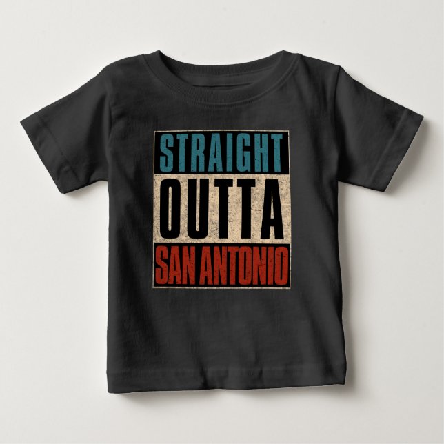Camiseta Para Bebê Hetero Outta San Antonio Texas TX EUA (Frente)
