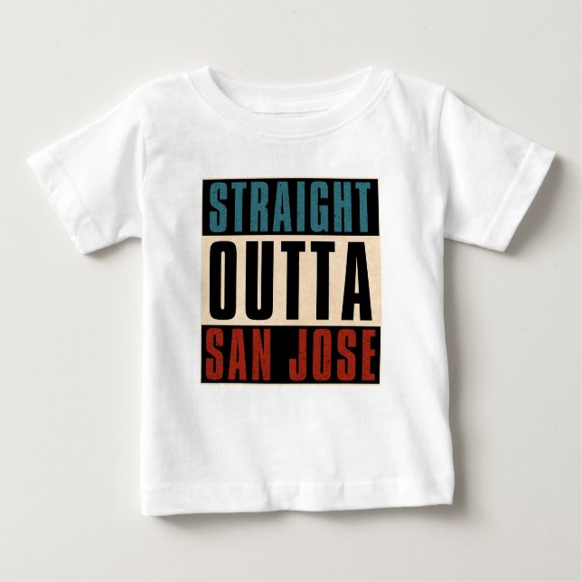 Camiseta Para Bebê Hetero Outta San Jose California CA EUA (Frente)