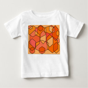 Camiseta Para Bebê Hexagon Bauhaus - Orange 