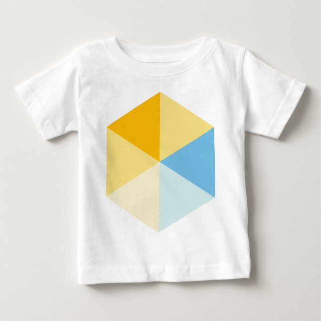 Camiseta Para Bebê Hexágono a cores 03 (Frente)