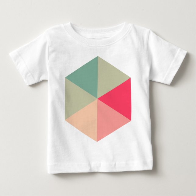 Camiseta Para Bebê Hexágono a cores 04 (Frente)