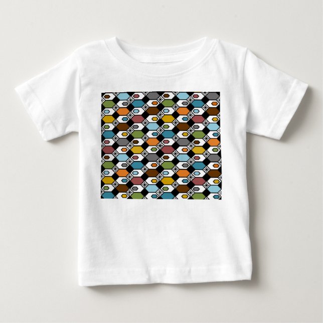 Camiseta Para Bebê Hexágonos e estereótipos (Frente)