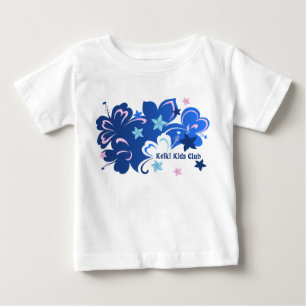 Camiseta Para Bebê Hibisco Borboleta Hibisco Havaiano e Borboleta