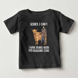 Camiseta Para Bebê Highland Cow Lover Women Scottish Highland Vow