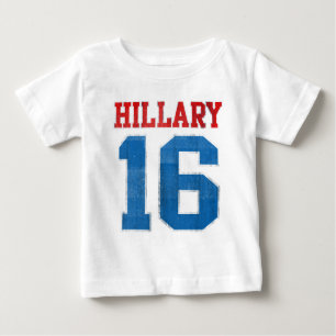 Camiseta Para Bebê Hillary 2016, time do colégio retro do Grunge