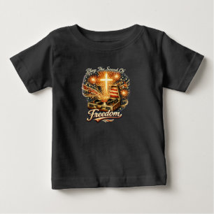 Camiseta Para Bebê Hino da Liberdade Vinil Cruz