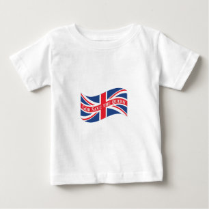 Camiseta Para Bebê Hino nacional do Reino Unido com Union Jack