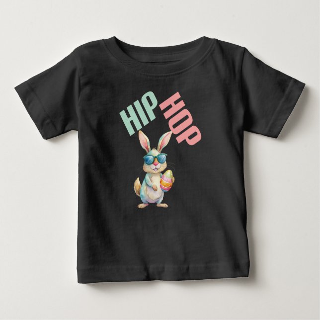 Camiseta Para Bebê Hip Hop Easter Bunny  (Frente)