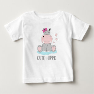 Camiseta Para Bebê hipopótamo
