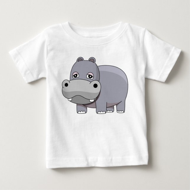Camiseta Para Bebê Hipopótamo Bebê Fofo (Frente)
