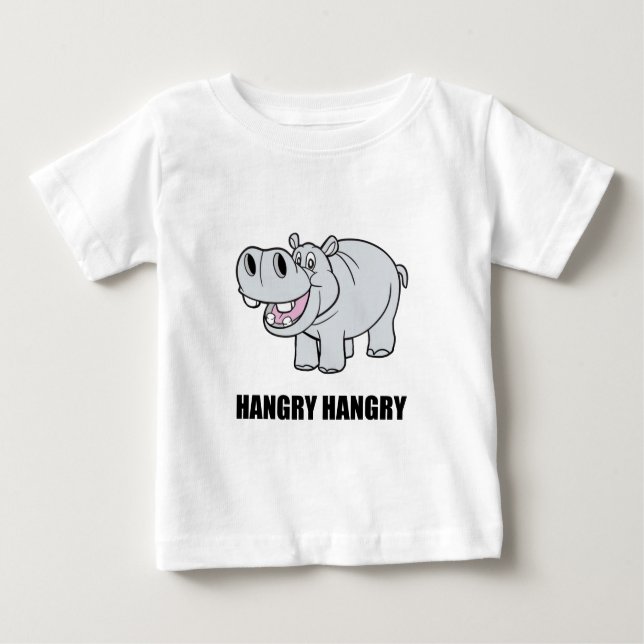 Camiseta Para Bebê Hipopótamo de Hangry (Frente)