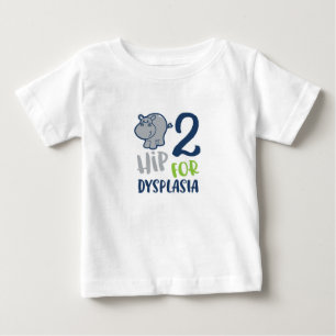 Camiseta Para Bebê Hipopótamo para a displasia anca