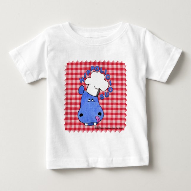 Camiseta Para Bebê Hippo Chef Hippolicia (Frente)