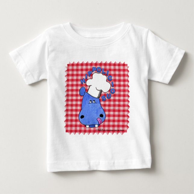 Camiseta Para Bebê Hippo Chef Hippolicia (Frente)