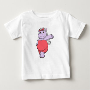 Camiseta Para Bebê Hippo como Noiva com Véu e Arco