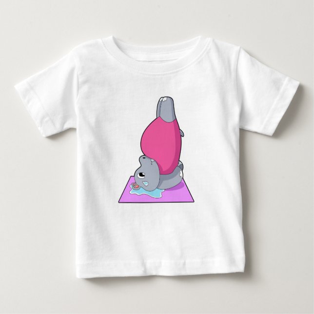 Camiseta Para Bebê Hippo na Malhação Yoga (Frente)