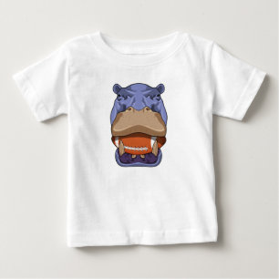 Camiseta Para Bebê Hippo no Futebol