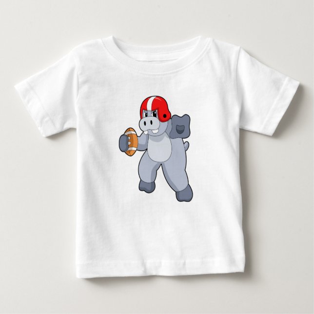 Camiseta Para Bebê Hippo no Futebol (Frente)