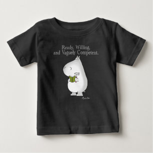 Camiseta Para Bebê Hippo vagamente competente por Sandra Boynton
