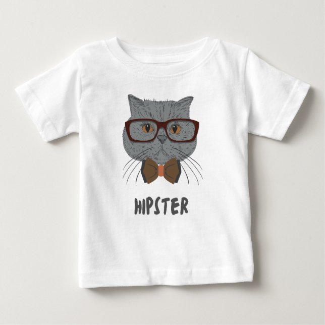 Camiseta Para Bebê Hipster (Frente)