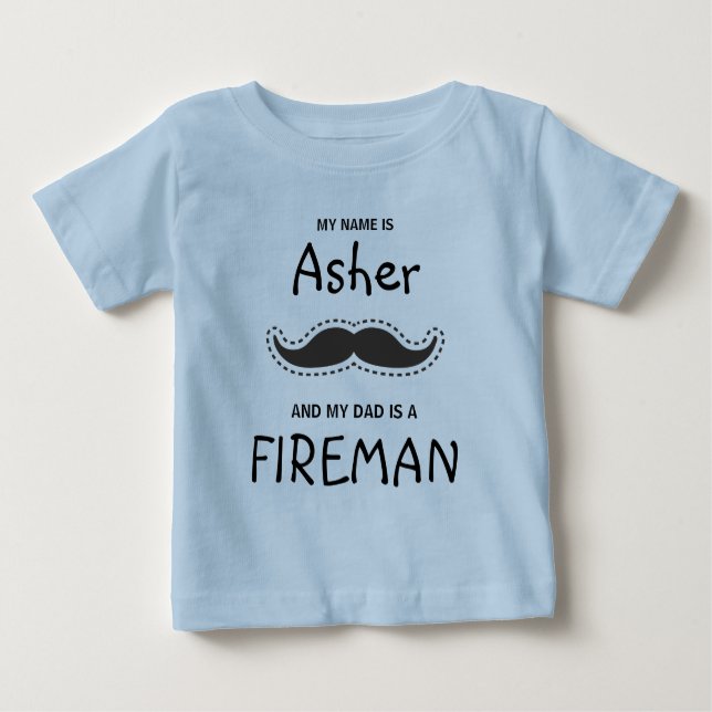 Camiseta Para Bebê Hipster and Boho design with a Mustache in Black (Frente)