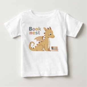 Camiseta Para Bebê História de Livro Infantil Bonito Dragão Bebê Lend