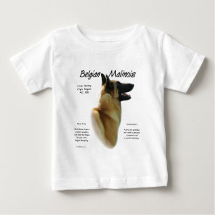 Camiseta Para Bebê História Malinois belga; tudo sobre Malinois