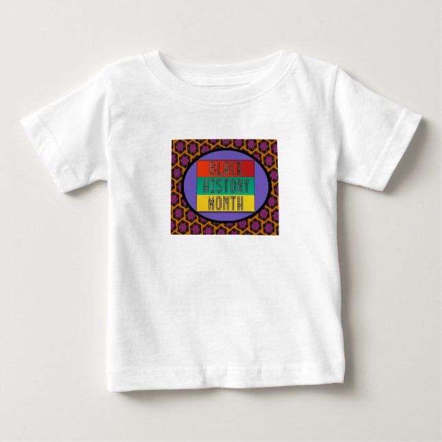 Camiseta Para Bebê Histórico Preto do Bebê/Bebê Mês (Frente)