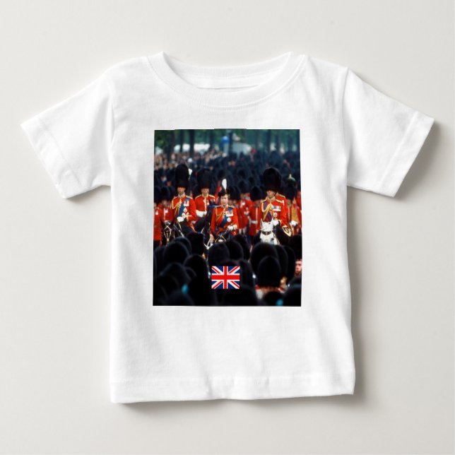 Camiseta Para Bebê HM A Rainha Elizabeth II Prince Philip London (Frente)