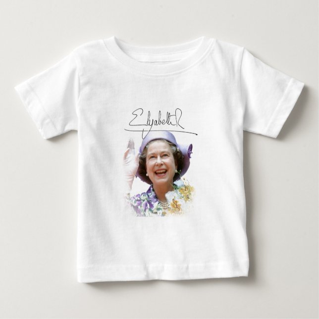 Camiseta Para Bebê HM Queen Elizabeth II (Frente)