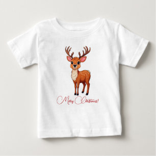 Camiseta Para Bebê Ho-Ho-Ho! É um Reindeer Kid!