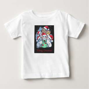 Camiseta Para Bebê Ho Ho Ho! Espalhe o estilo de animação de Natal"
