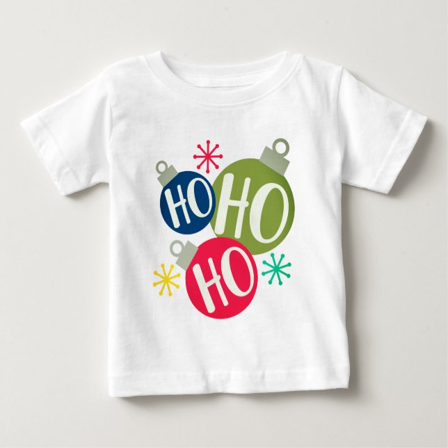 Camiseta Para Bebê Ho Ho Ho Festivo Natal Xmas Matando (Frente)