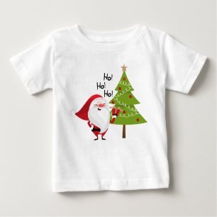 Camiseta Para Bebê Ho, Ho, Ho Papai Noel Natal
