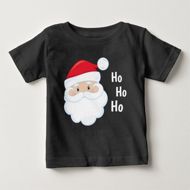 Camiseta Para Bebê Ho Ho Ho Papais noeis Enfrentam Férias de Natal Ve (Frente)