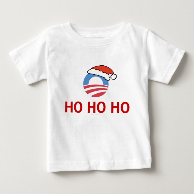 Camiseta Para Bebê Ho Ho Obama Long Sleeve Baby shirt (Frente)