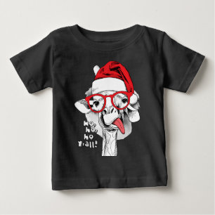 Camiseta Para Bebê Ho Ho Y'all Giraffe