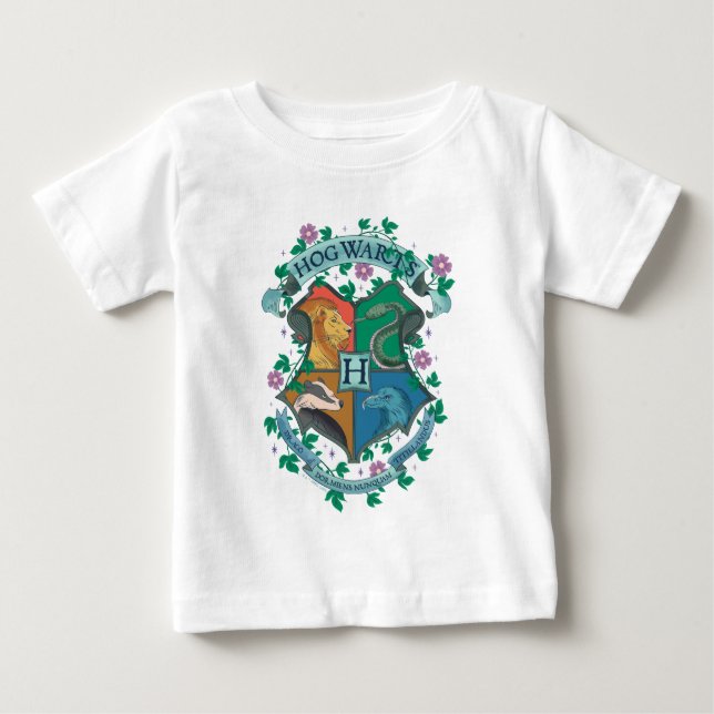 Camiseta Para Bebê HOGWARTS™ Floral Crest (Frente)
