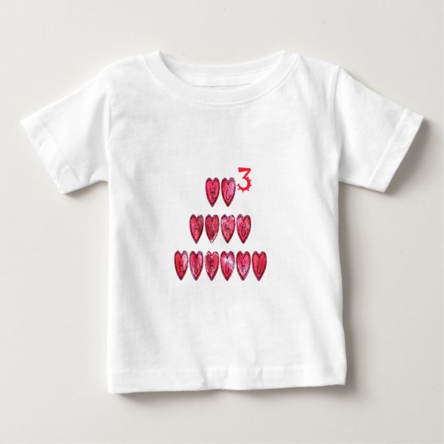 Camiseta Para Bebê Hohoho Hearts Papais noeis Legal (Frente)