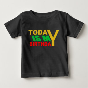 Camiseta Para Bebê Hoje é meu aniversário