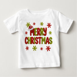 Camiseta Para Bebê Holiday Elegant Soft Merry Christmas Party