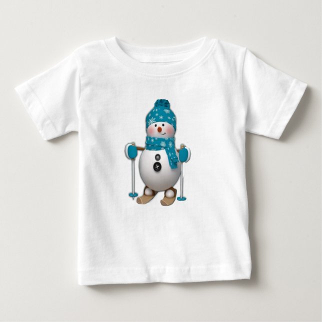 Camiseta Para Bebê Holiday Snowman (Frente)