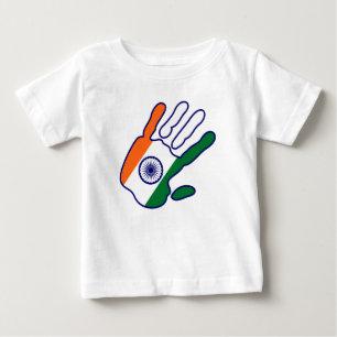 Camiseta Para Bebê HoliES - Mão de Sinalizador da Índia