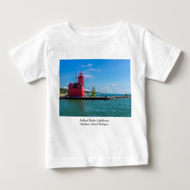 Camiseta Para Bebê Holland Harbor Lighthouse Baby T-Shirt (Frente)