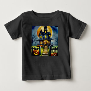 Camiseta Para Bebê Hollow e Lua Assombrados