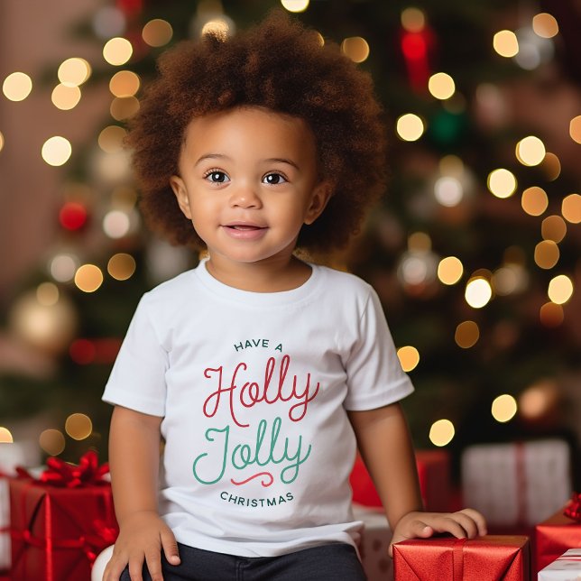 Camiseta Para Bebê Holly Jolly Christmas (Criador carregado)