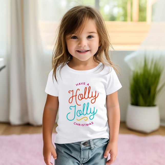 Camiseta Para Bebê Holly Jolly Christmas (Criador carregado)